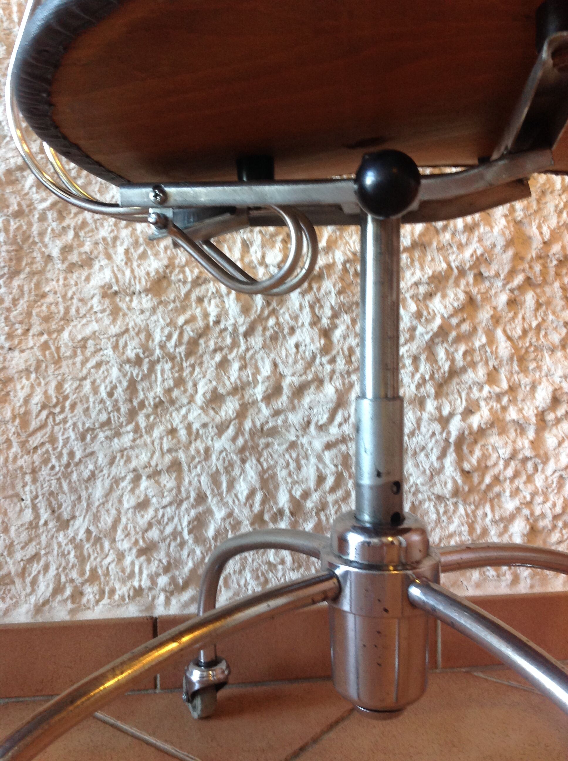 Chrome metal swivel chair industrial/vintage style 50s-60s