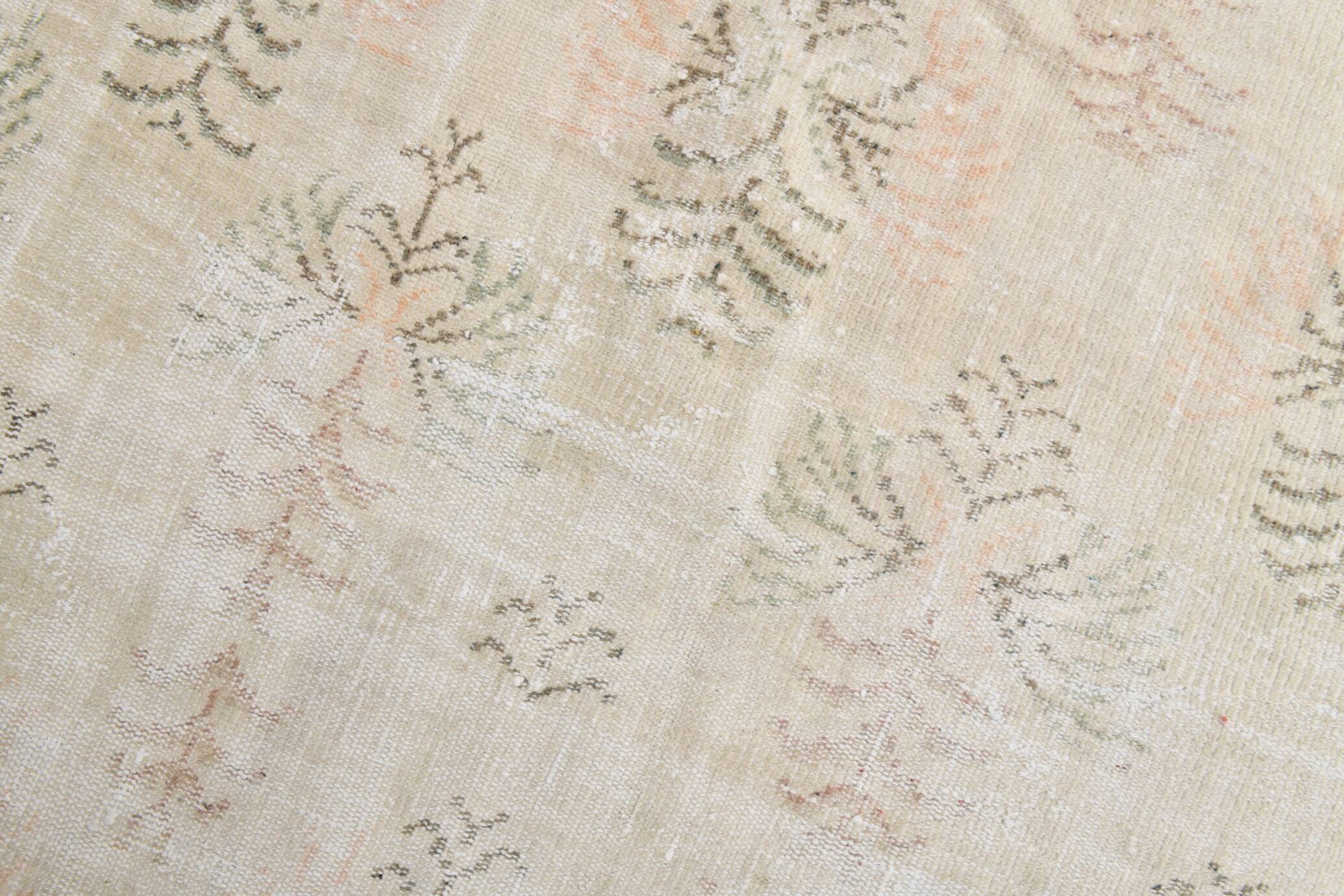 6x8 Cream Brown Floral Vintage Area Rug, 181x261Cm SK 21812