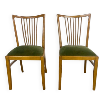 Duo de chaises à barreaux style scandinave années 50