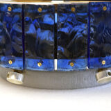 Large Italian Table Lamp with Hammered Glasses, 1970s