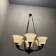 Vintage bronze Murano glass chandelier 1960s