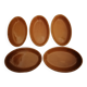 Set of 5 small old enameled terracotta dishes