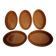 Set of 5 small old enameled terracotta dishes