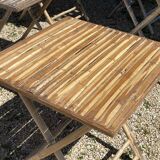 Foldable bamboo bistro table from the 1990s