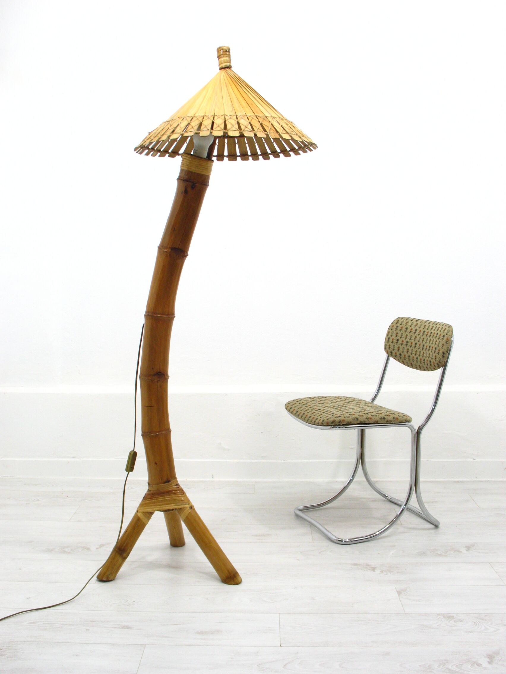 Lampadaire en bambou, années 1950