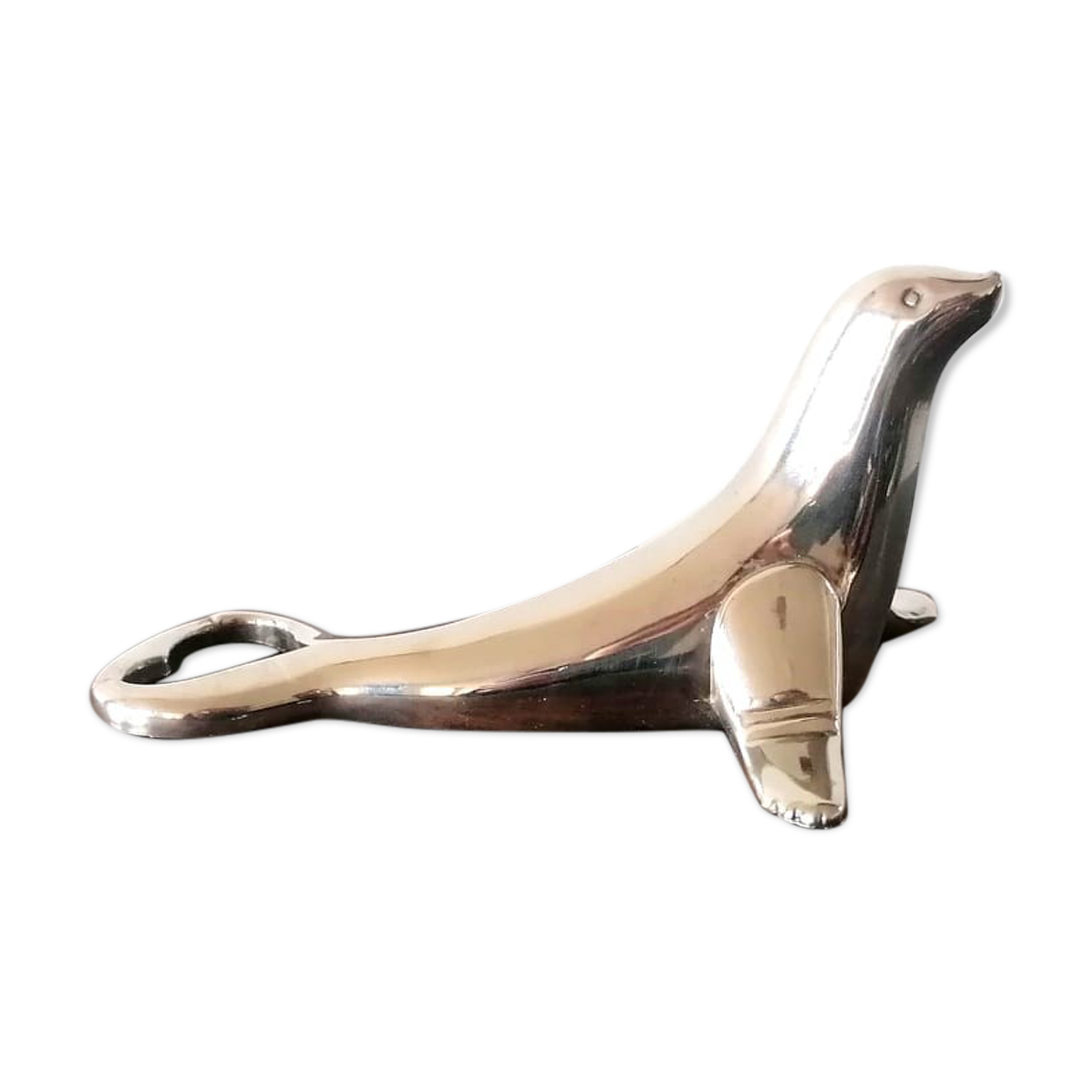 Silver metal seal bottle opener