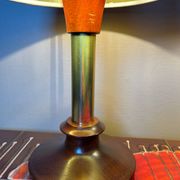Lampes années 70 bois métal vinyle (X2)