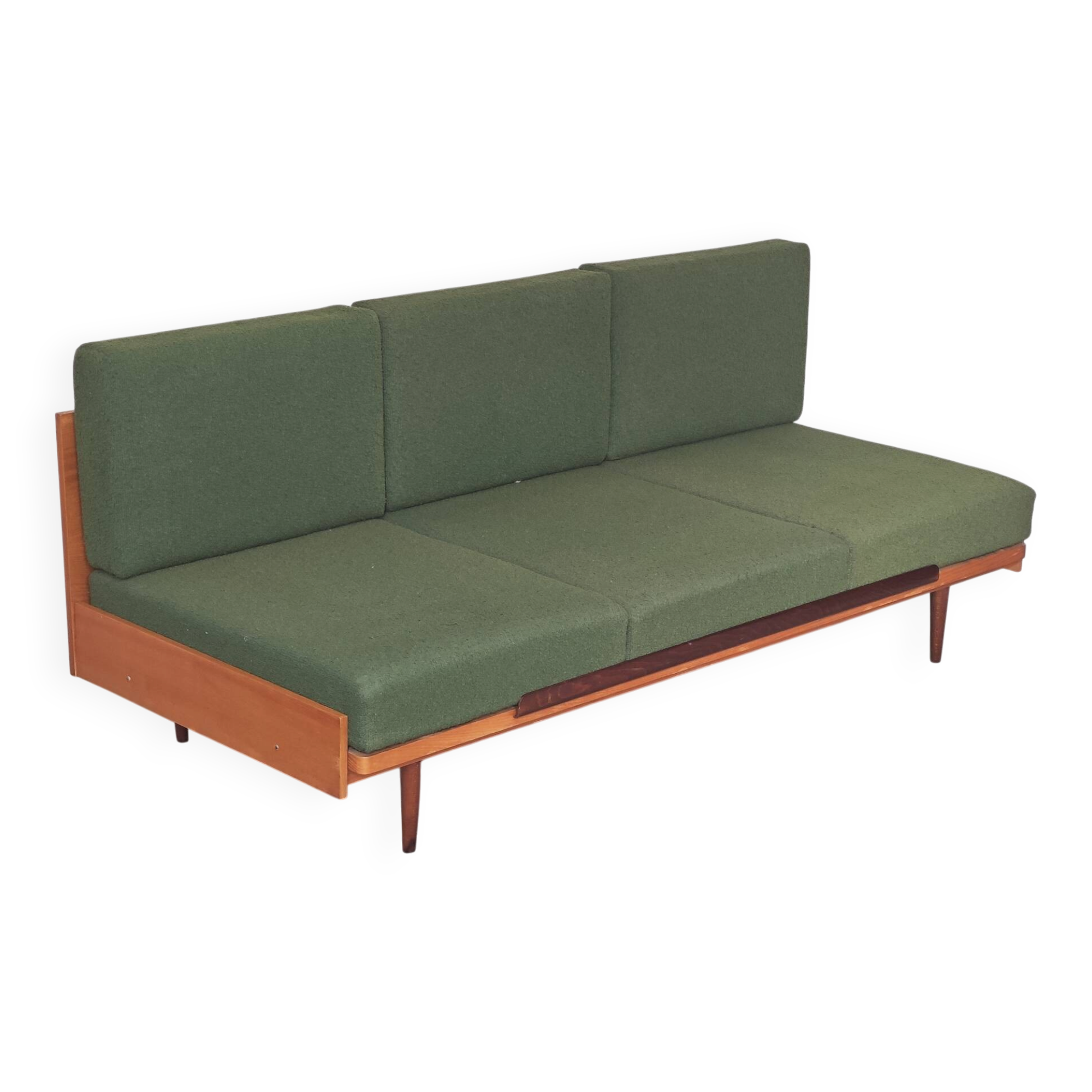 Green folding bench sofa by UP Zavody 1970