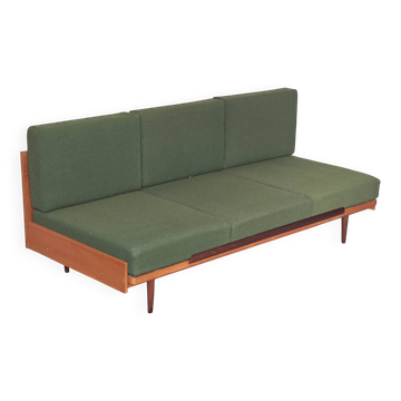 Green folding bench sofa by UP Zavody 1970