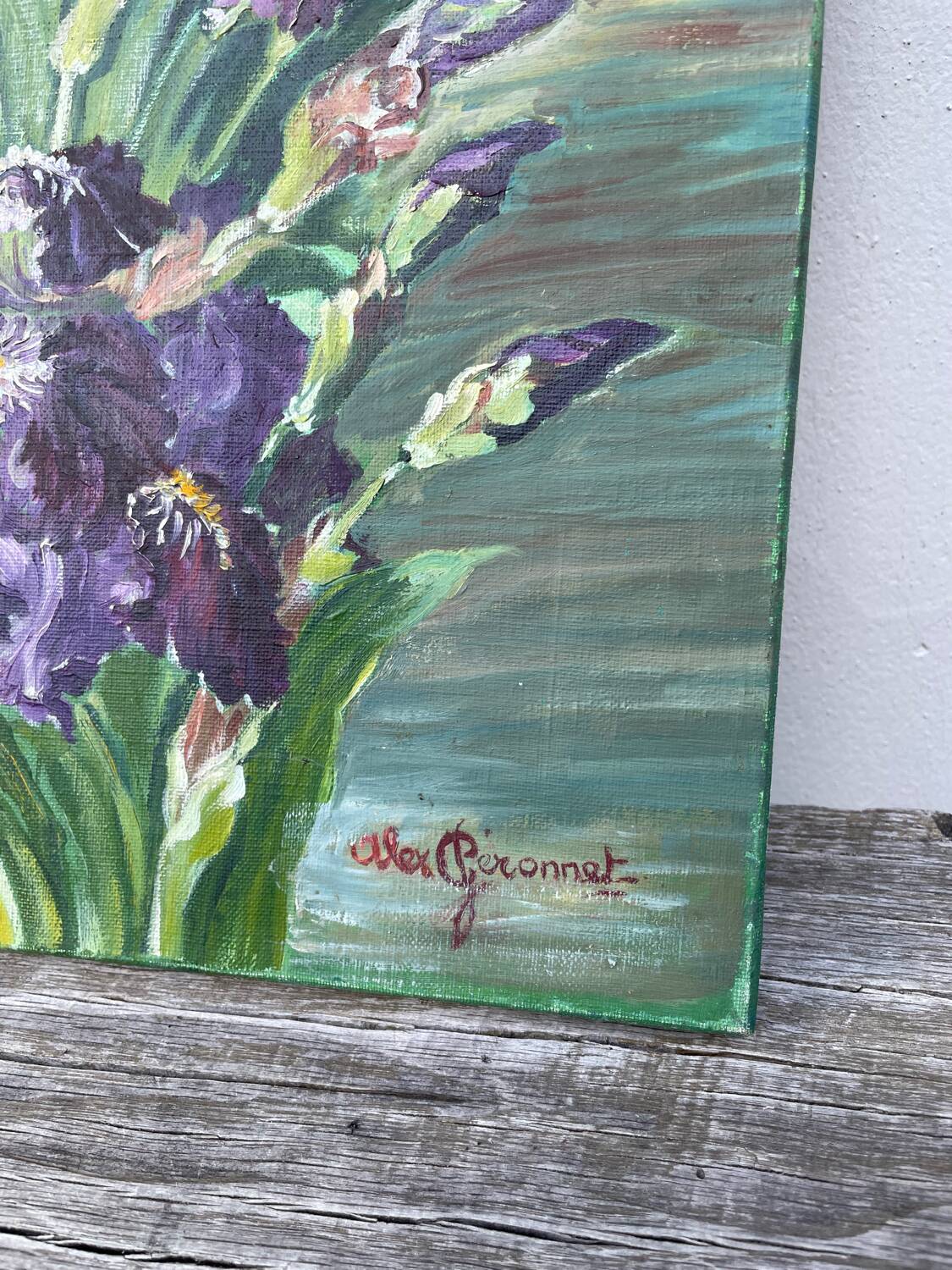 Bouquet of flowers old painting