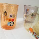 Service of 6 Murano glasses water "goto" "murrisa" in Murano glass unique piece