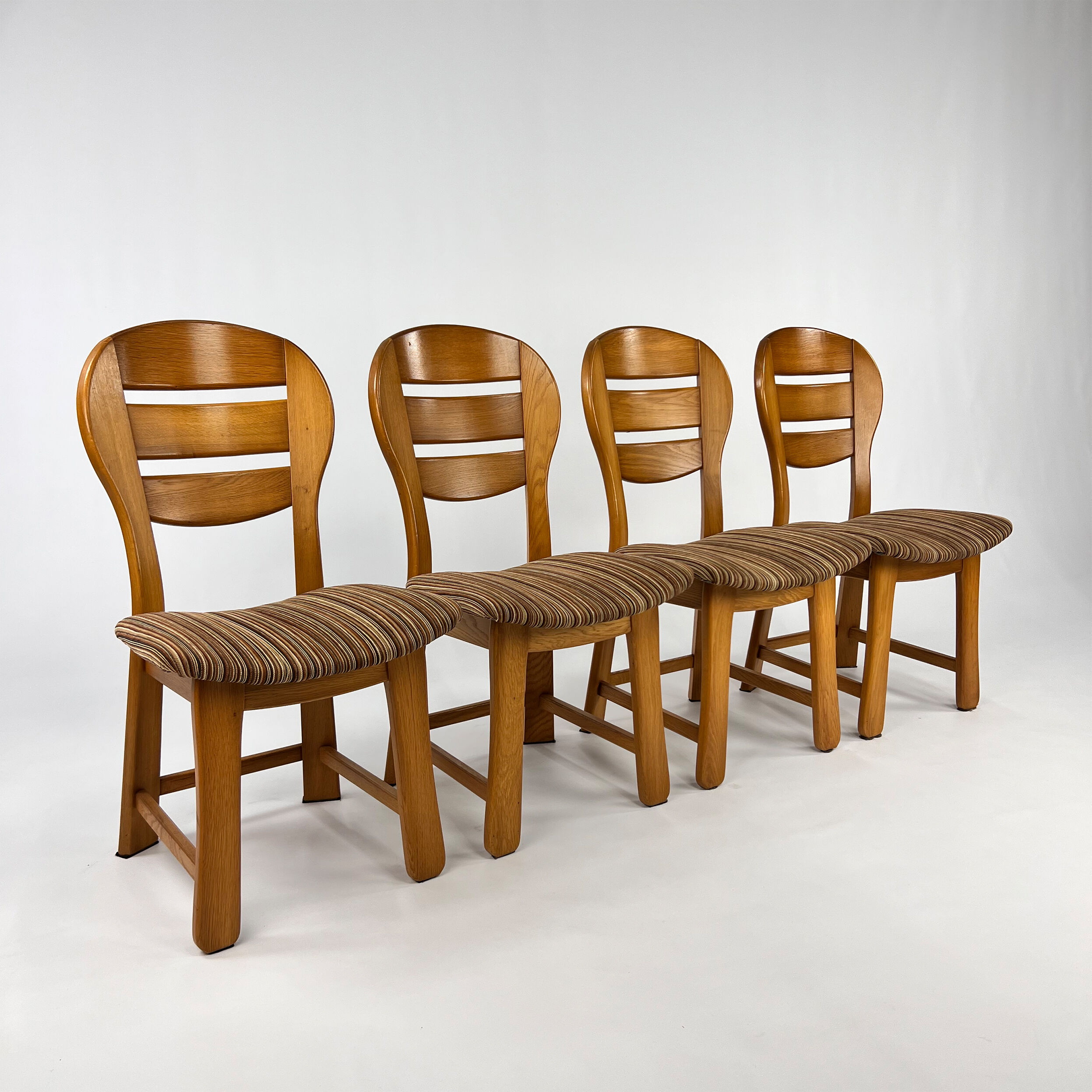 Set of 4 vintage modernist oak dining chairs, 1960s