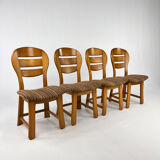 Set of 4 vintage modernist oak dining chairs, 1960s