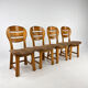 Set of 4 vintage modernist oak dining chairs, 1960s