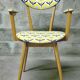 Blonde wooden chair in Scandinavian style from the 1960s.
