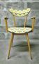 Blonde wooden chair in Scandinavian style from the 1960s.