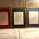 Set of three sanguine drawings