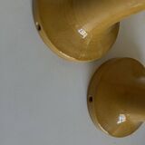 Pair of glazed earthenware candlesticks Pichon Uzès 1960