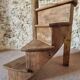 Segment of a spiral staircase in solid oak, early 19th century.