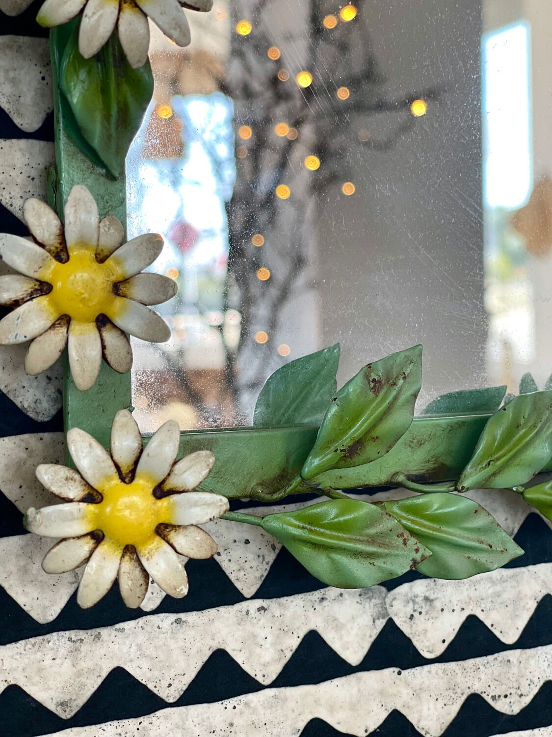 Vintage Italian metal mirror