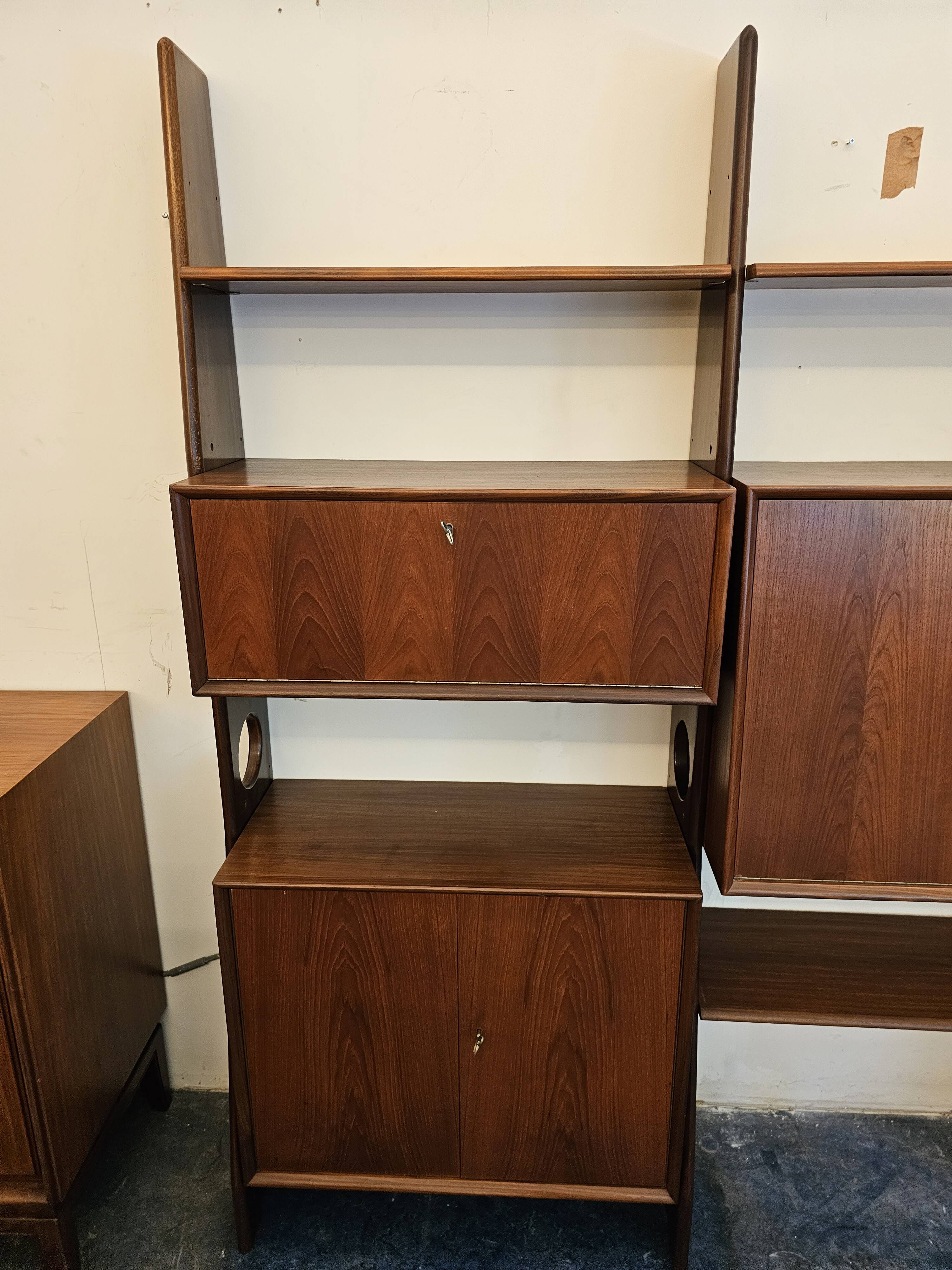 Wall unit wall cabinet teak vintage Dutch Design