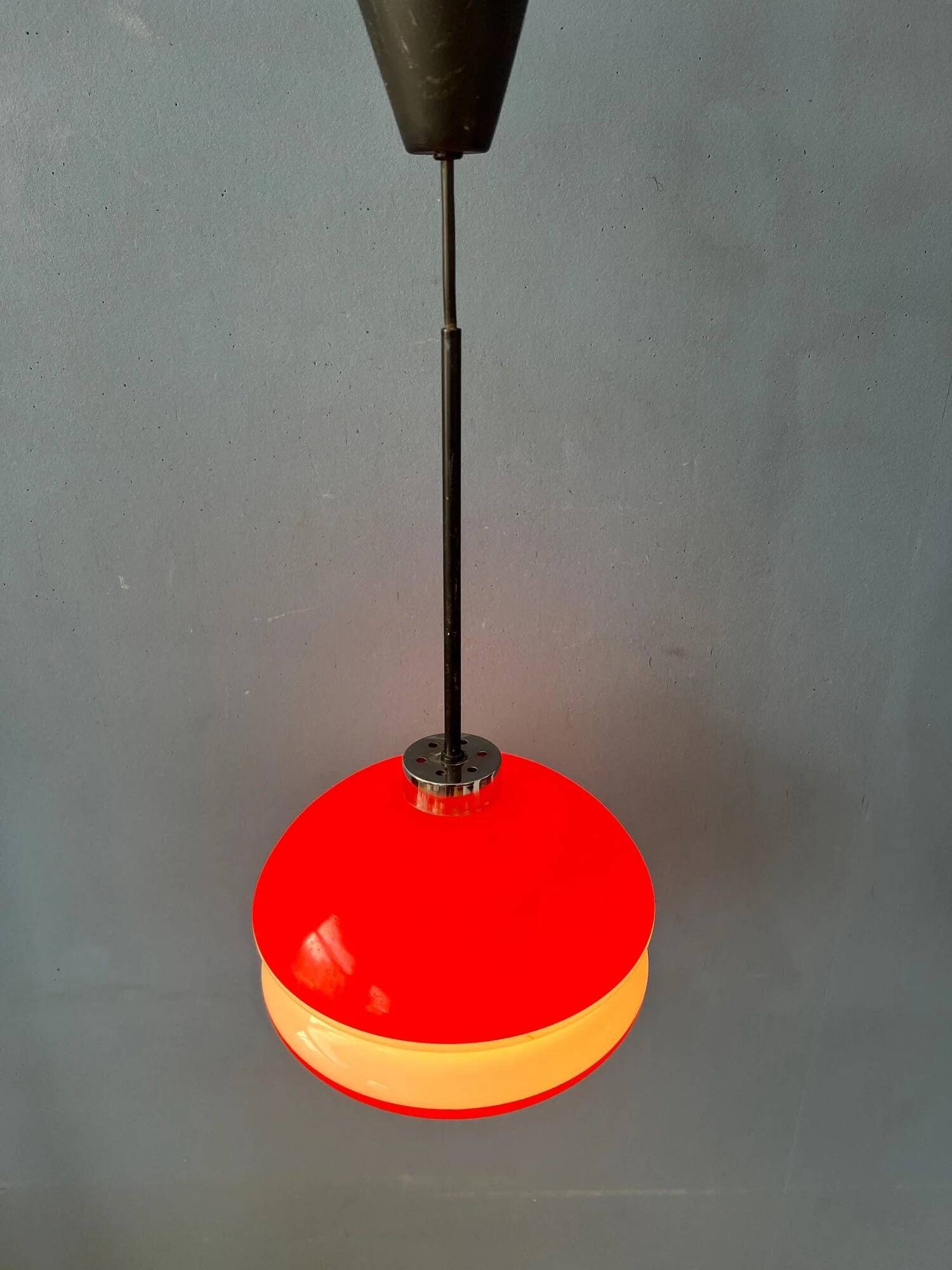 Peill & Putzler vintage orange glass pendant lamp