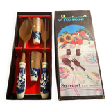 Vintage salad servers with cutlery set
