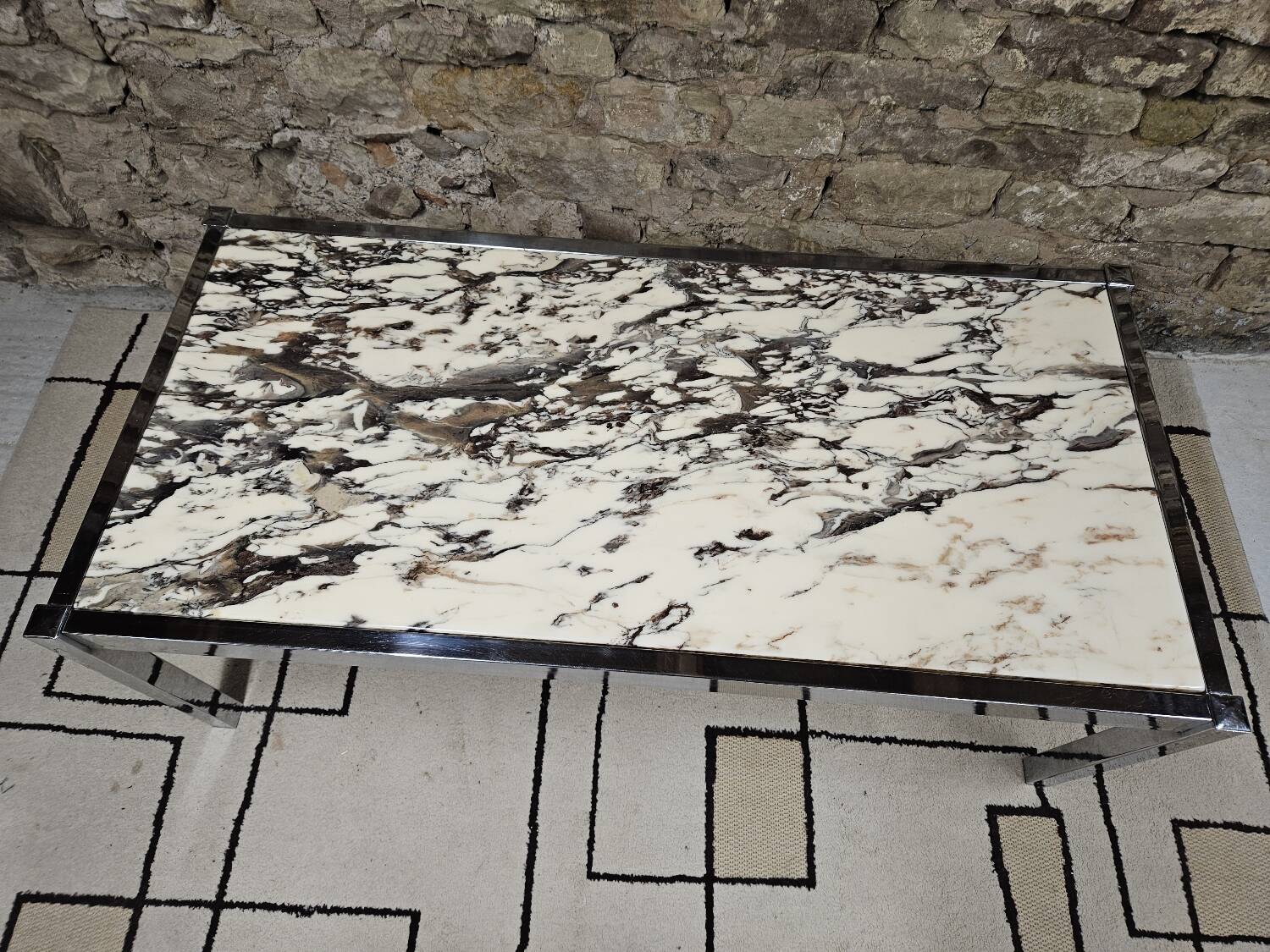 Chrome marble coffee table 1970"vintage