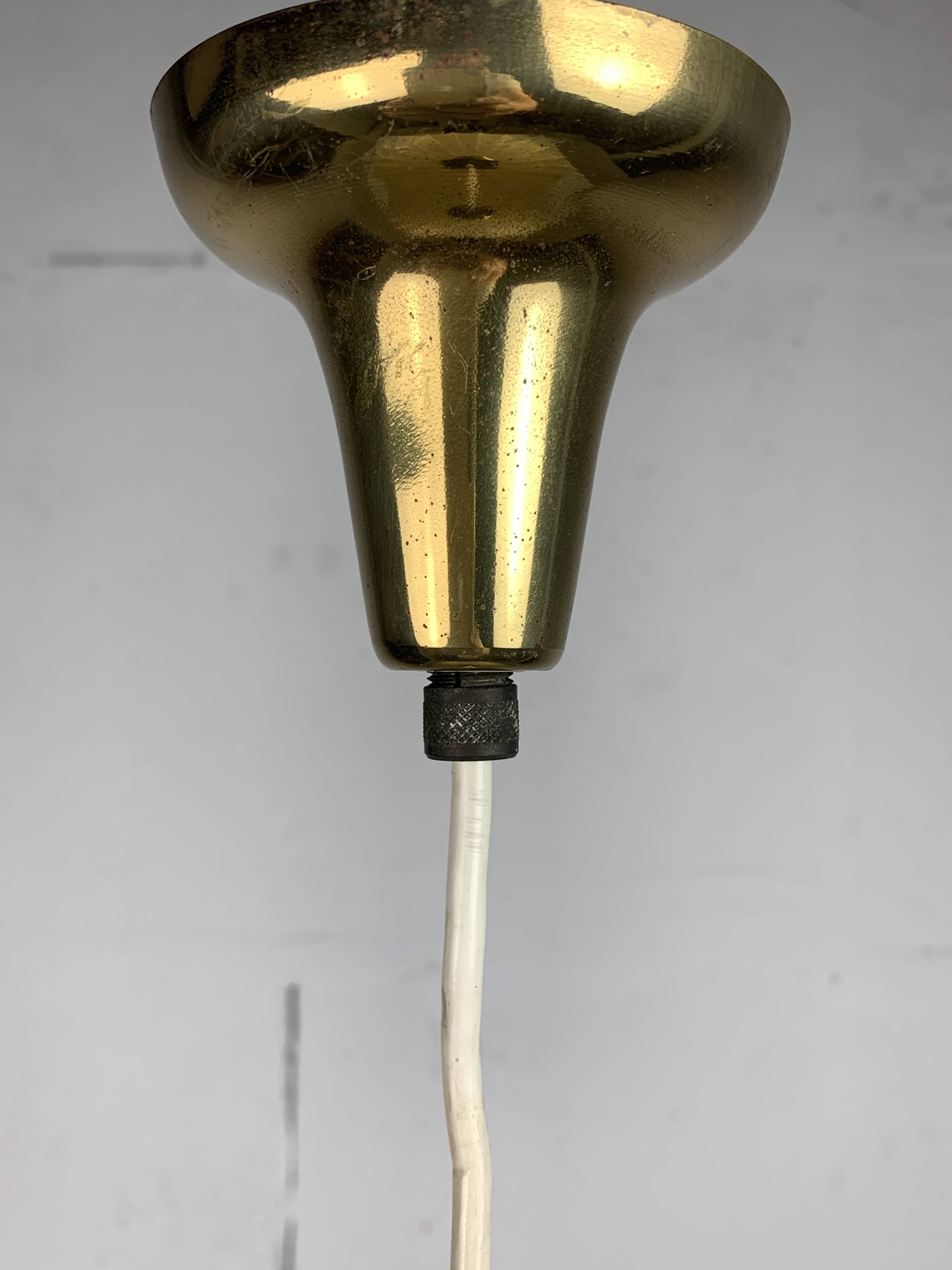 Midcentury ufo cocoon pendant lamp with brass, 1960s