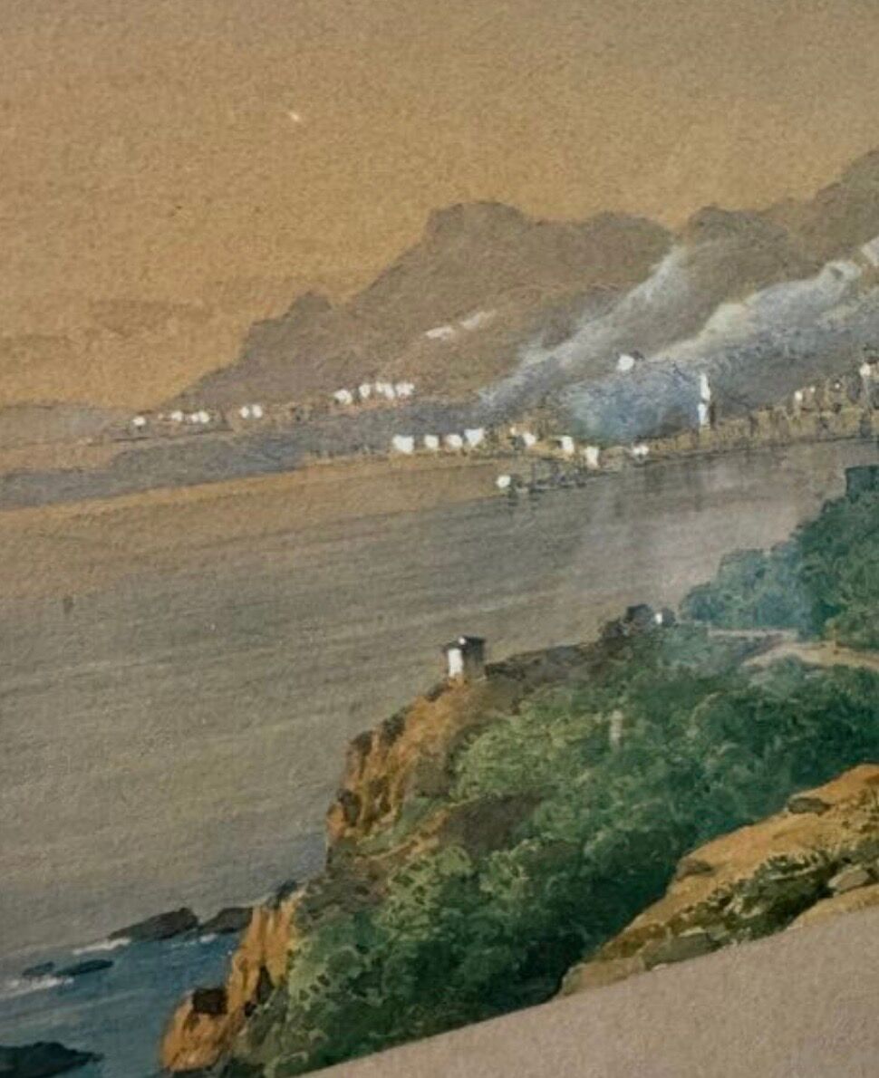 Watercolour C.W. M. Van de Velde Mediterranean coast near Cannes