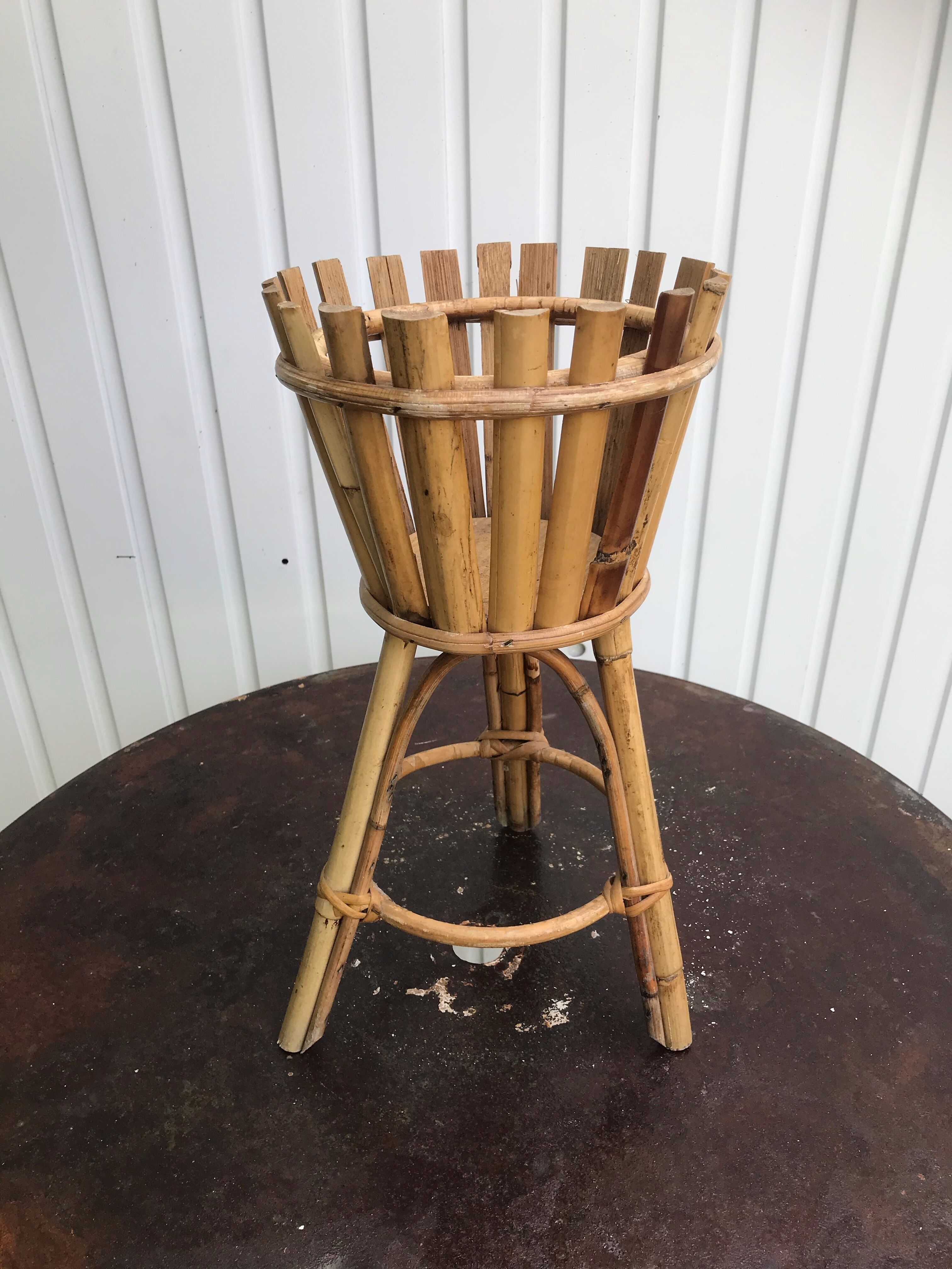 Bamboo and rattan pot cover