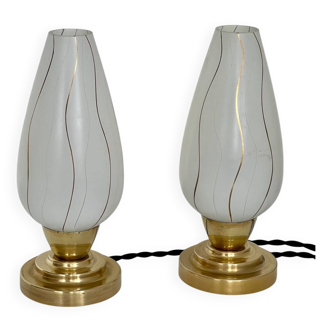 Pair of Arlus style bedside lamps
