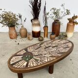Vallauris oval ceramic coffee table