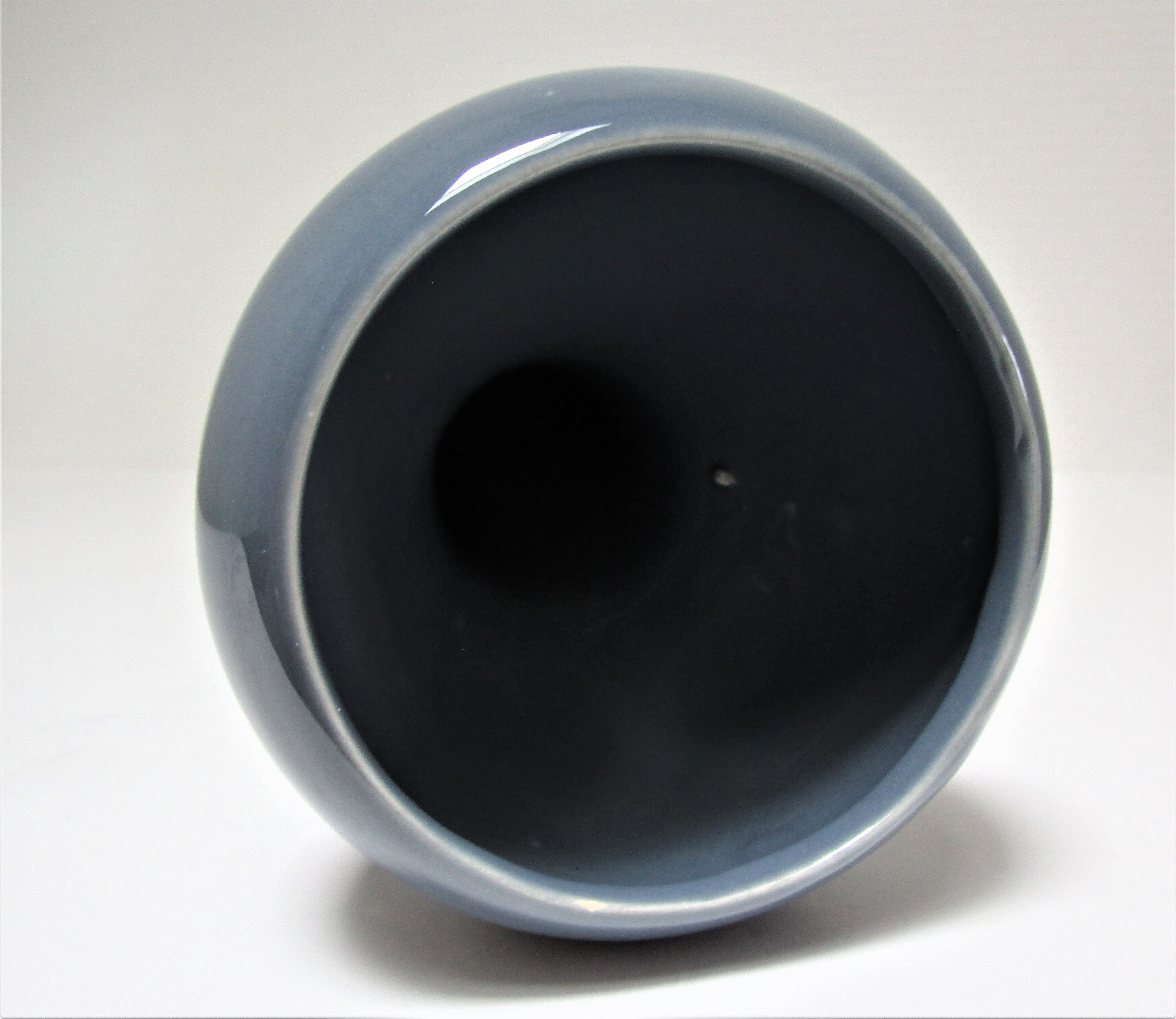 Blue blue grey glazed ceramic hyacinth vase design 70s - 80s