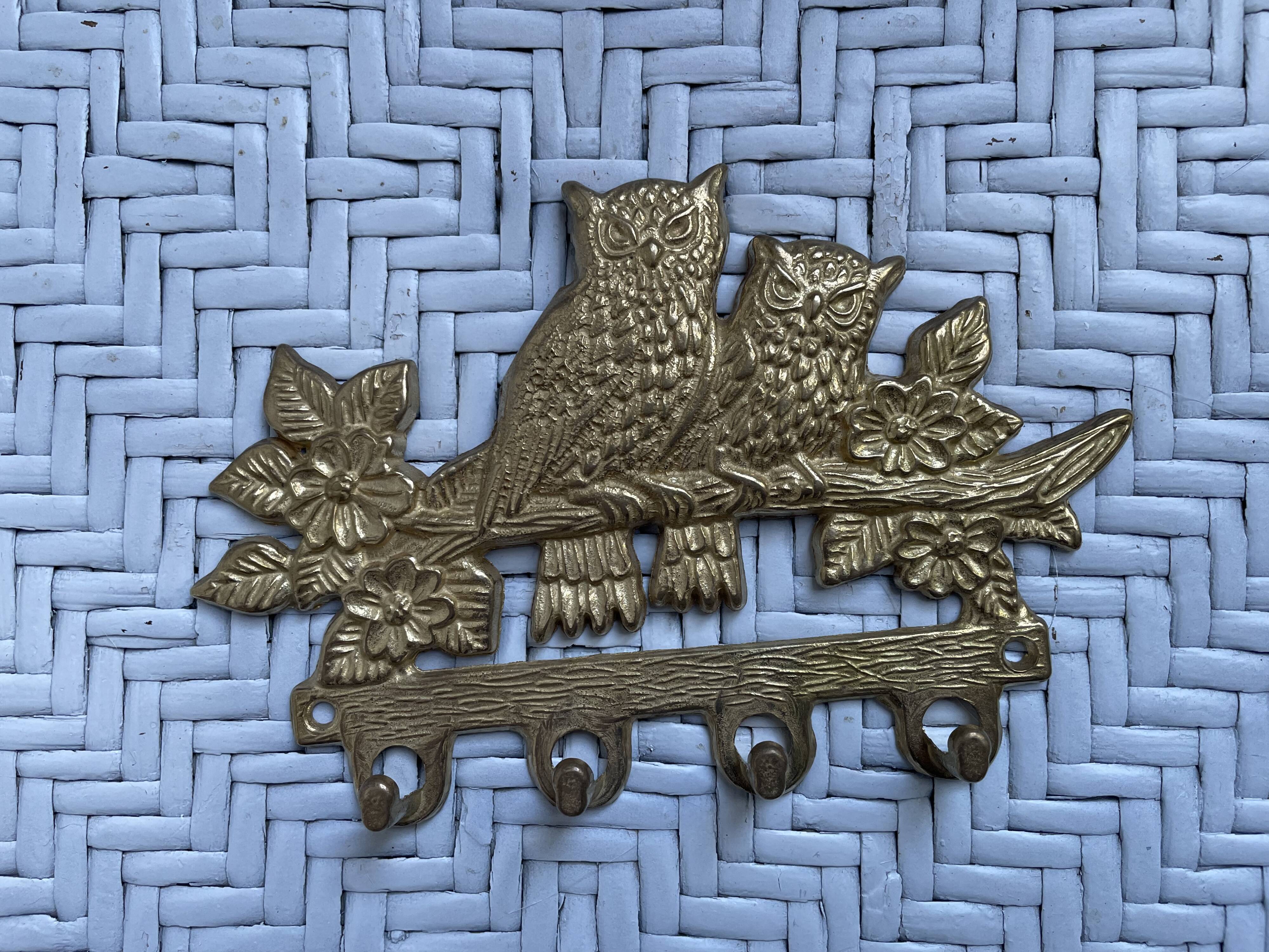 Golden brass owl hook