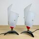 Pair of 50s plastic brass bedside lamps