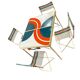 Vintage camping set in a suitcase: 4 chairs and a folding table