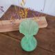 Vase vert col haut pâte de verre