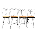 Set of 4 vintage wrought iron chairs from the 1940s.