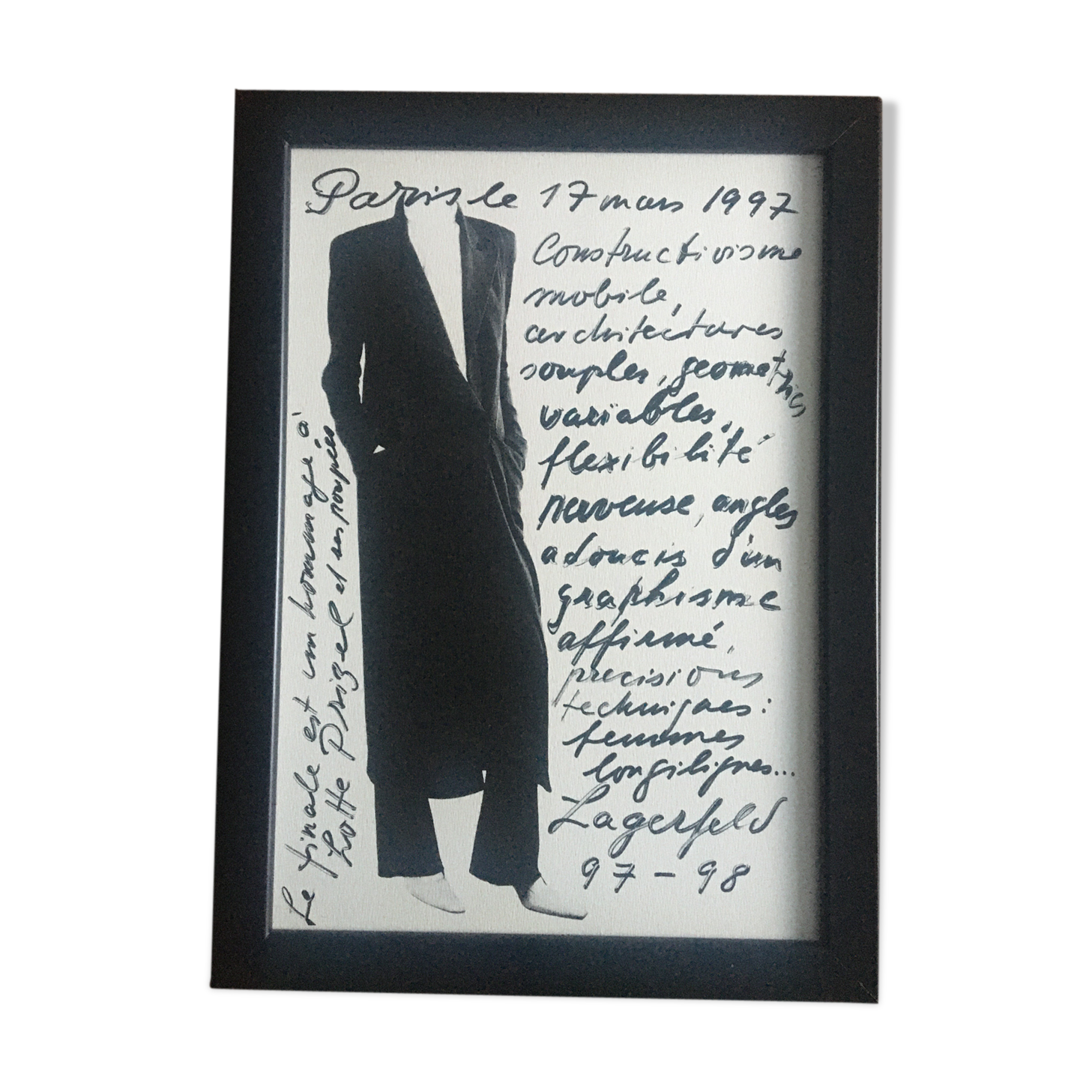 Karl Lagerfeld, fashion illustration of press in the late 90s