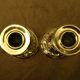Pair of old torches candle holders bronze brass floral decoration Ht 18,8 cm ref A173/40