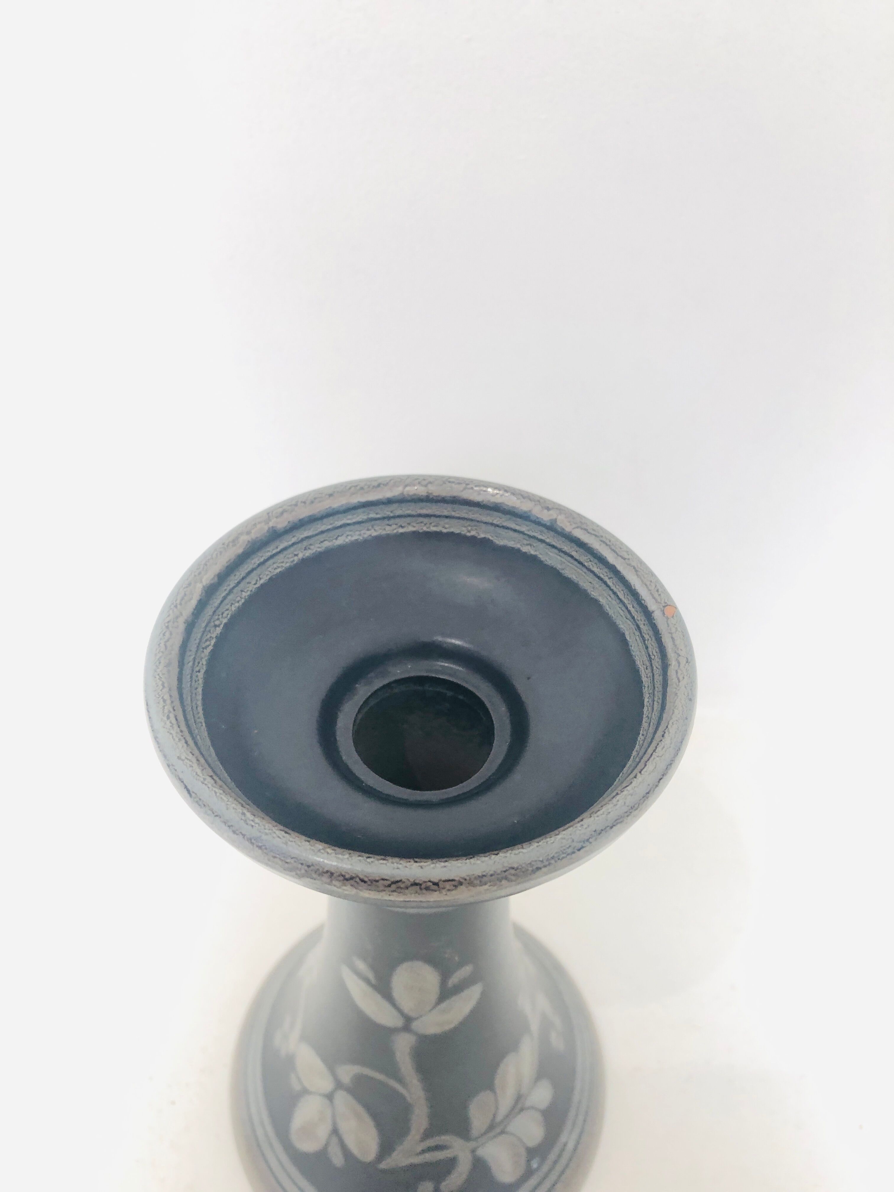 Black ceramic candlestick, 1970