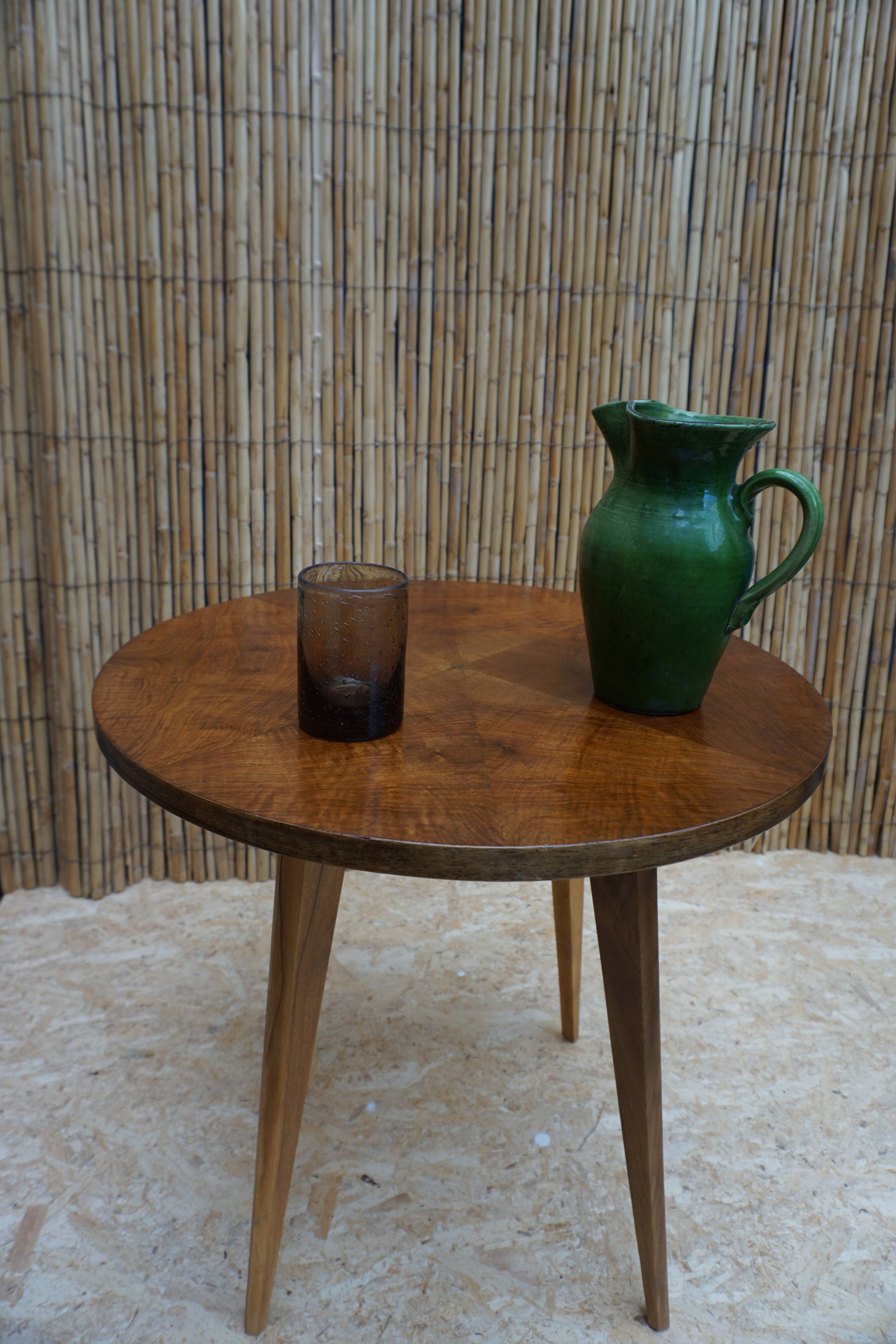 Art Deco walnut side table or coffee table.