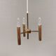 Chandelier with 3 light sources, made of metal and brass. 1960-70s