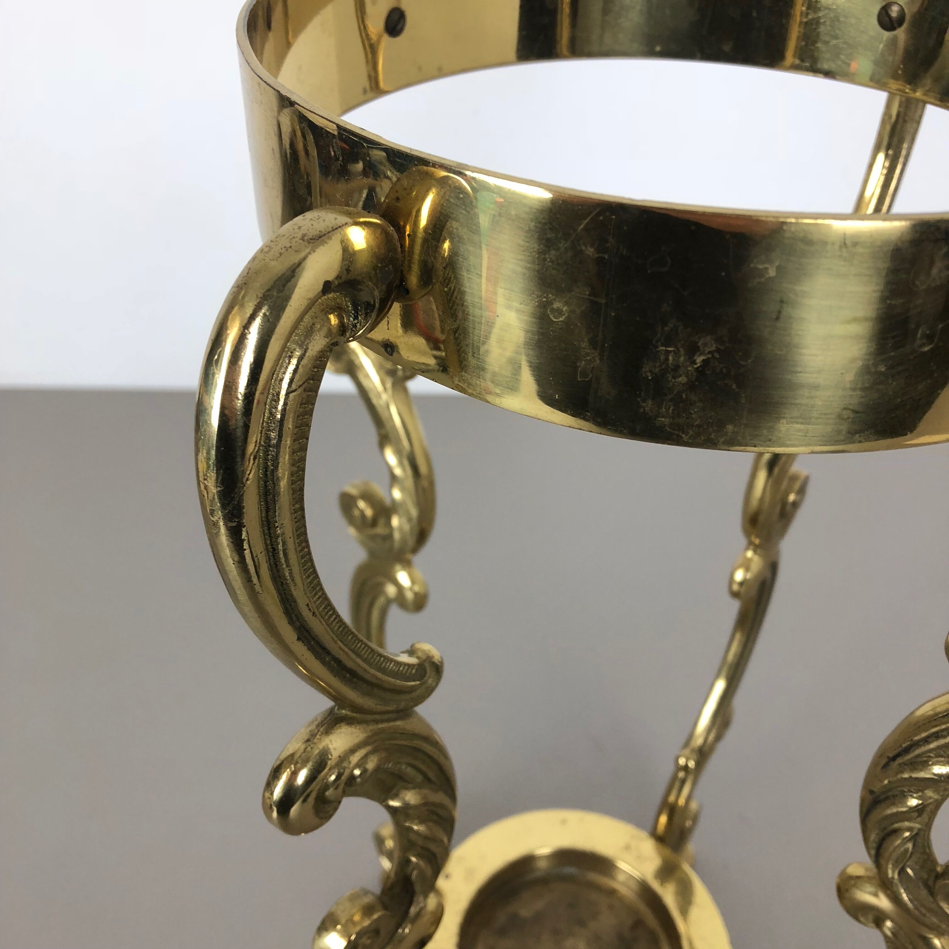 Hollywood Regency solid brass umbrella stand, Italy, 1970s