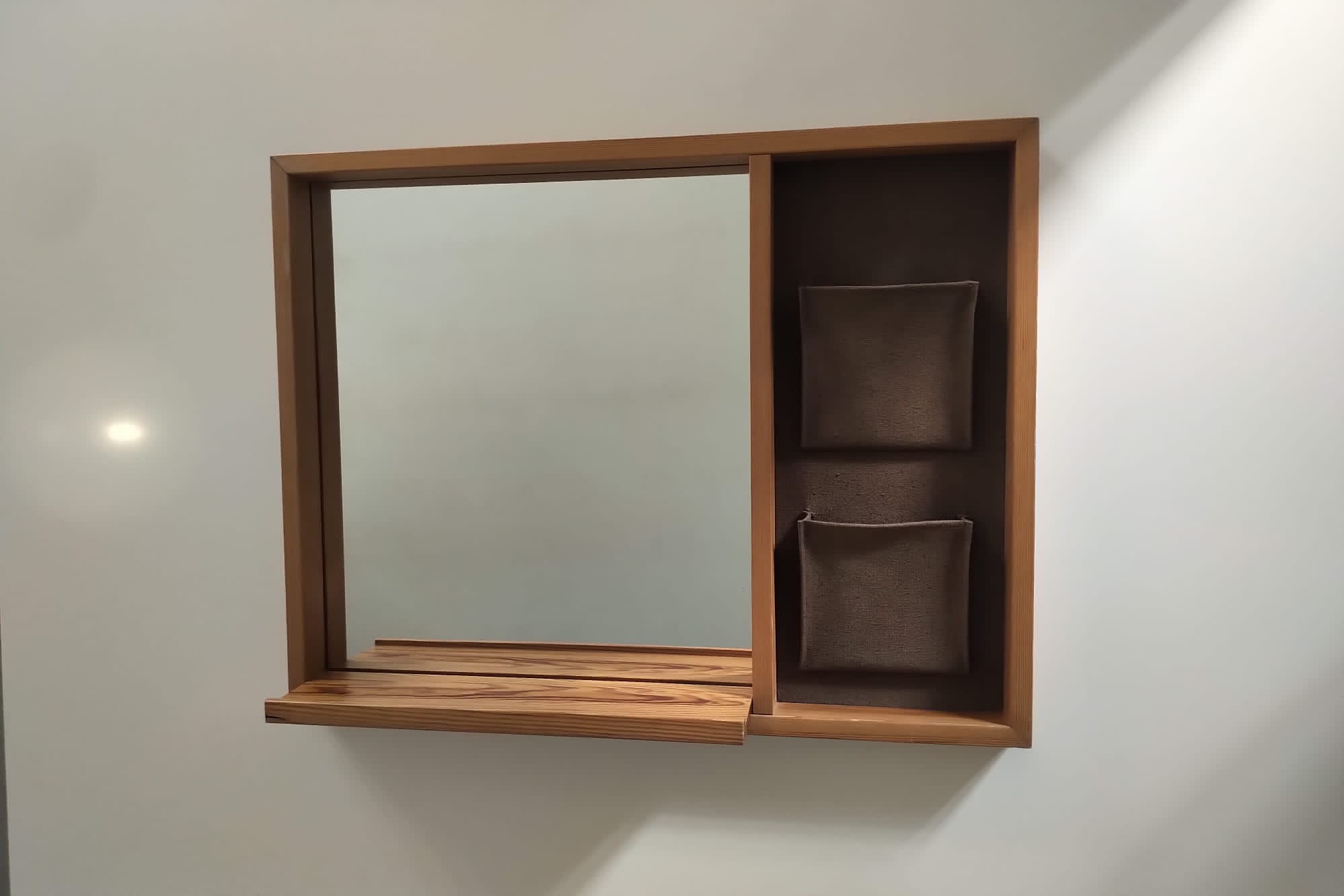 Mirror finnmirorr makisen Scandinavian vintage design in wood from the 70s