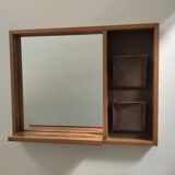 Mirror finnmirorr makisen Scandinavian vintage design in wood from the 70s