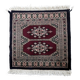 Tapis vintage ouzbek Boukhara fait main en laine – 55 x 65 cm – Années 1970