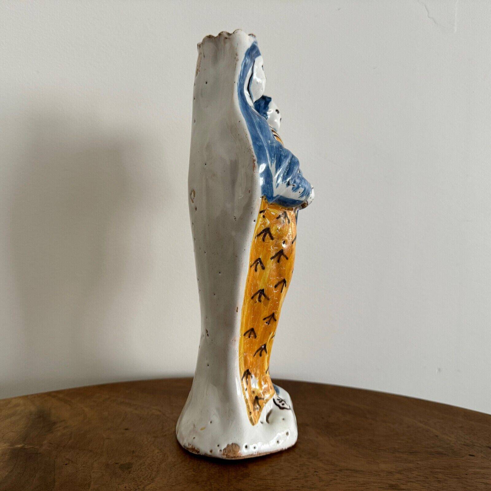 18th century Virgin Mary in Nevers earthenware