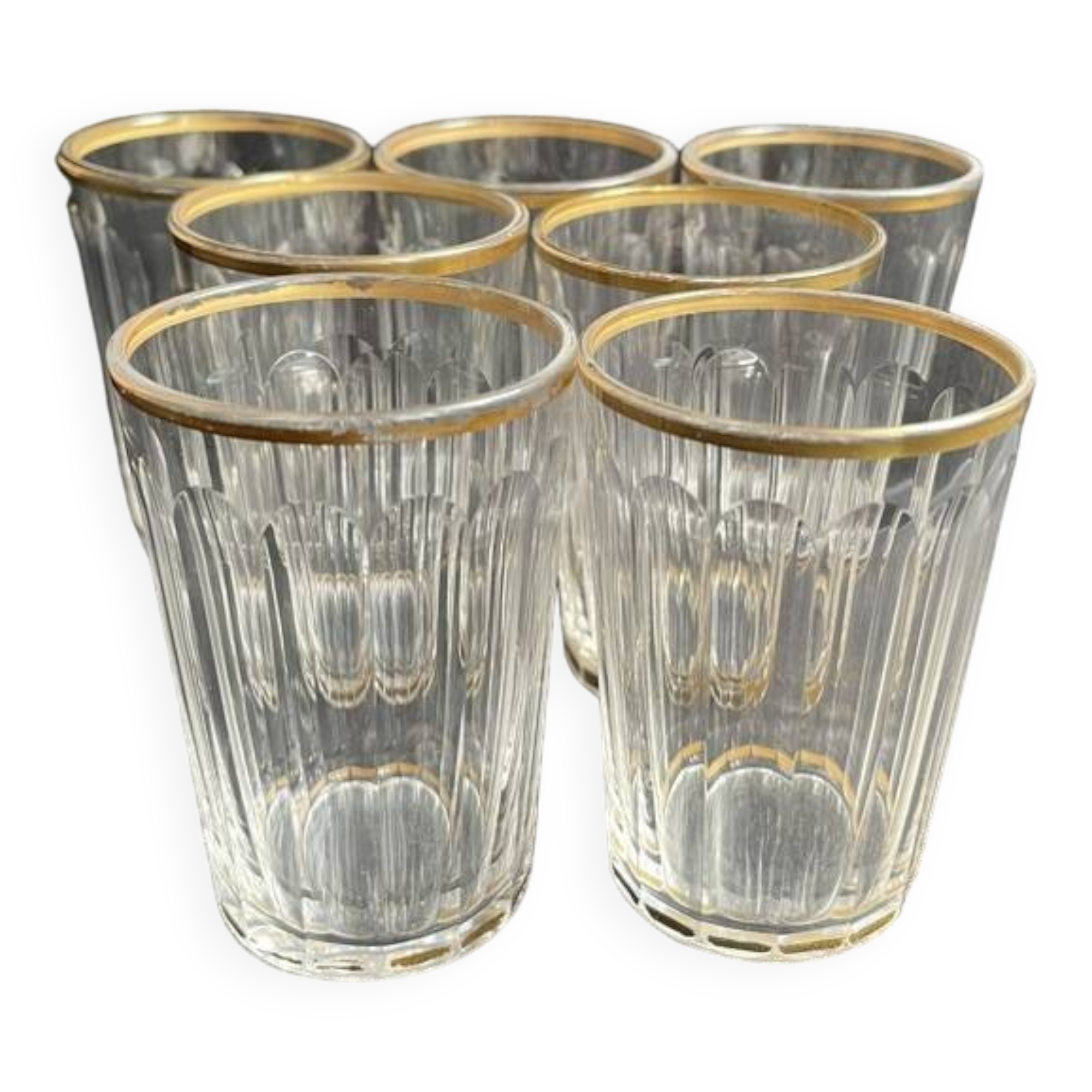 7 Baccarat Chicago service goblets size 6410 gold